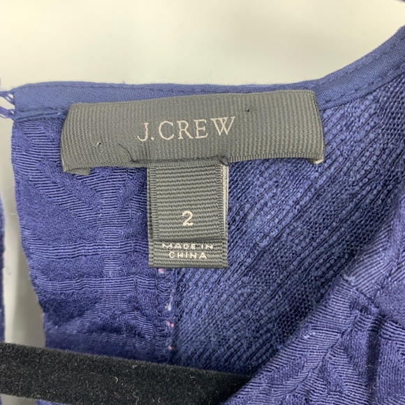 J.Crew womens 2 top blouse Matelasse Zip Vivid Ink - Picture 4 of 5